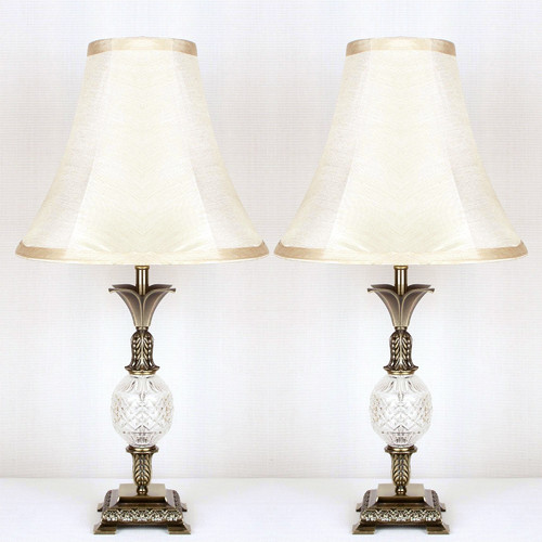 Mercury glass on sale lamp set